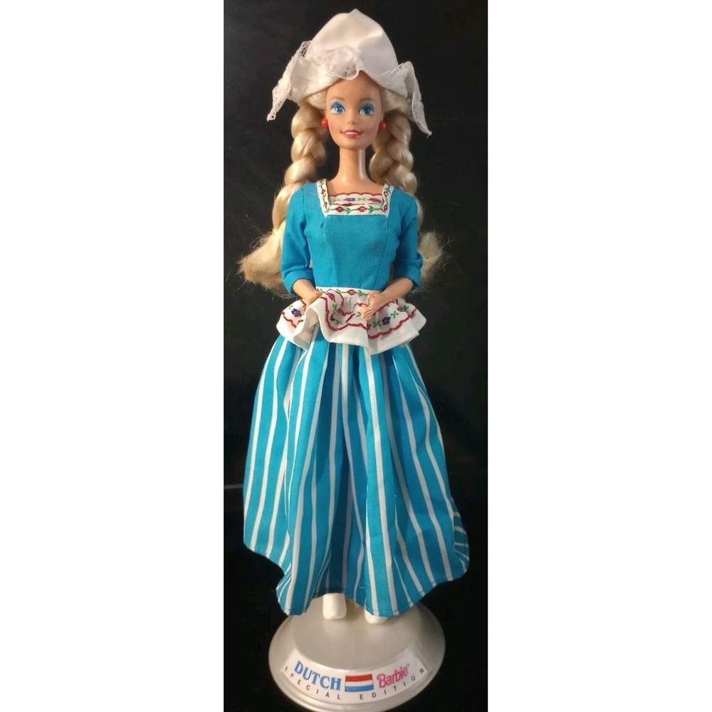Vintage 1993 Mattel Dolls of the World Dutch Barbie Special Edition w/ Stand...